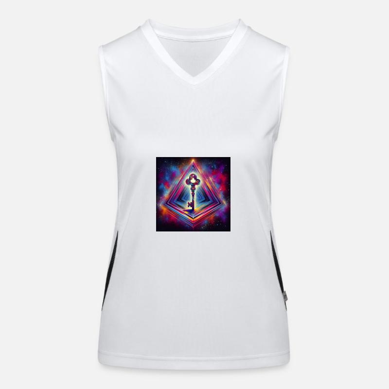 The Lost Key - Women's Functional Contrast Tank Top - white/black