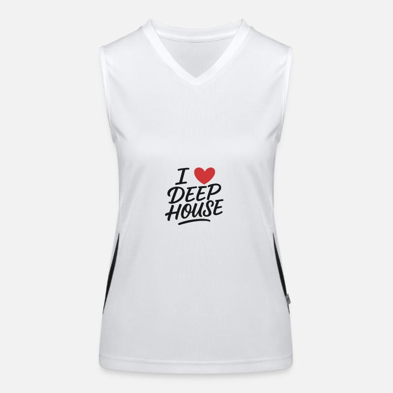 I Love Deep House Funktionelles Kontrast-Tank Top für Frauen