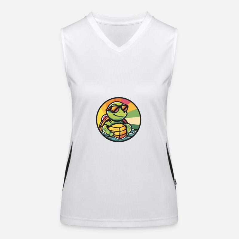 Turtle Comic Cool Summer Women's Functional Contrast Tank Top