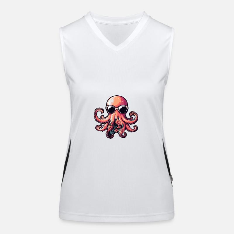 Octopus Bande dessinée Holiday Débardeur respirant contrasté Femme