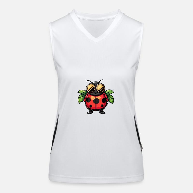 Marienkäfer Comic Urlaub Funktionelles Kontrast-Tank Top für Frauen