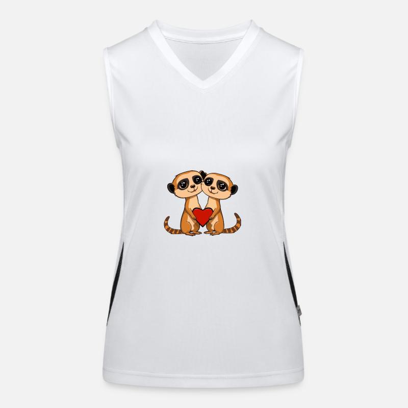 Erdmännchen Paar Valentinstag Funktionelles Kontrast-Tank Top für Frauen