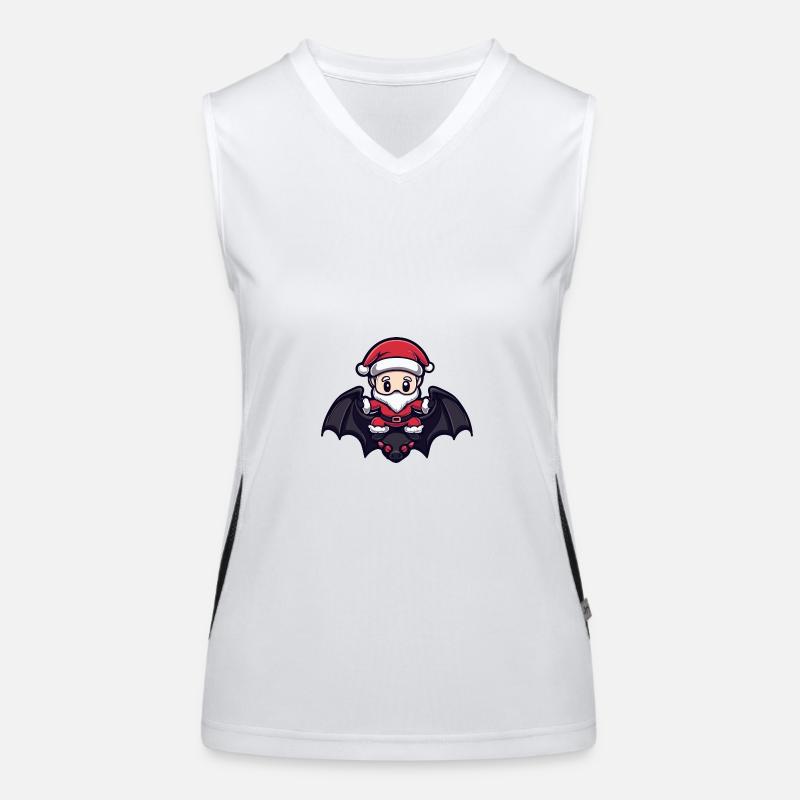 Fledermaus Weihnachtsmann Funktionelles Kontrast-Tank Top für Frauen