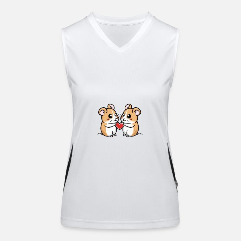 Hamster Paar Valentinstag Funktionelles Kontrast-Tank Top für Frauen