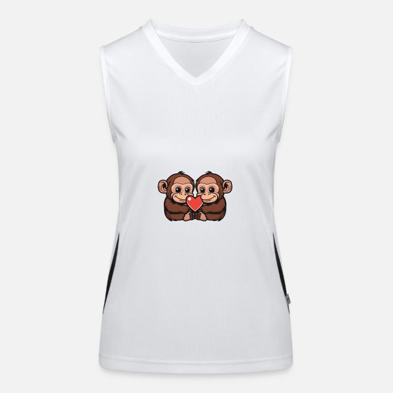 Couple de singes Saint-Valentin Débardeur respirant contrasté Femme