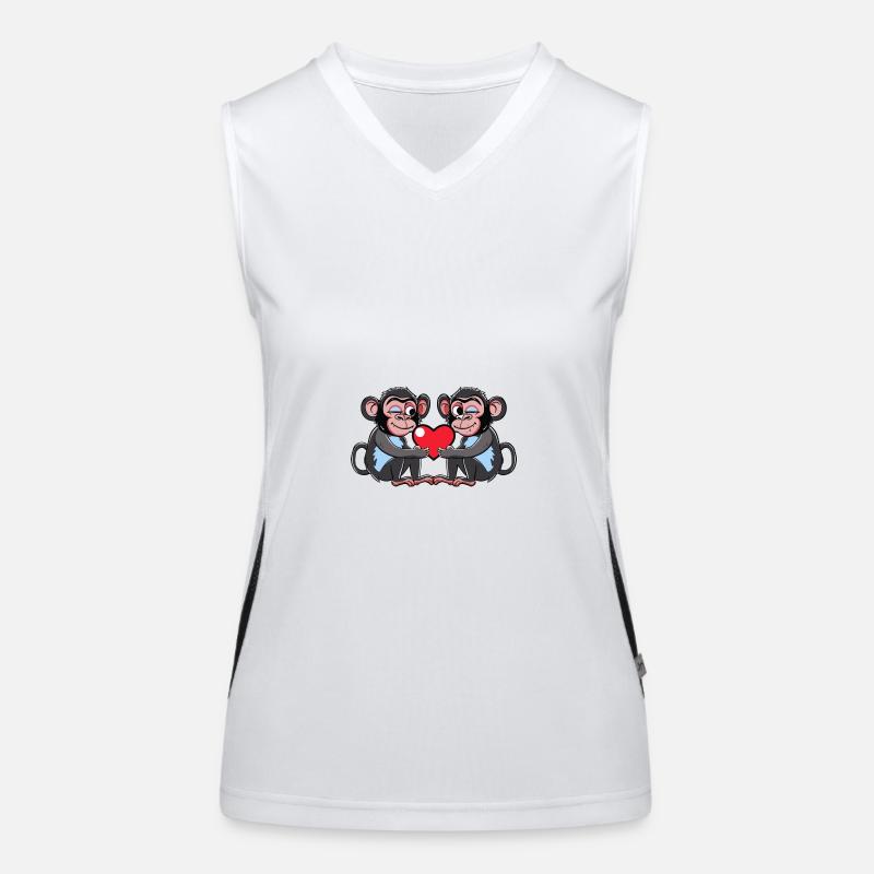 Monkey Couple Love Women's Functional Contrast Tank Top