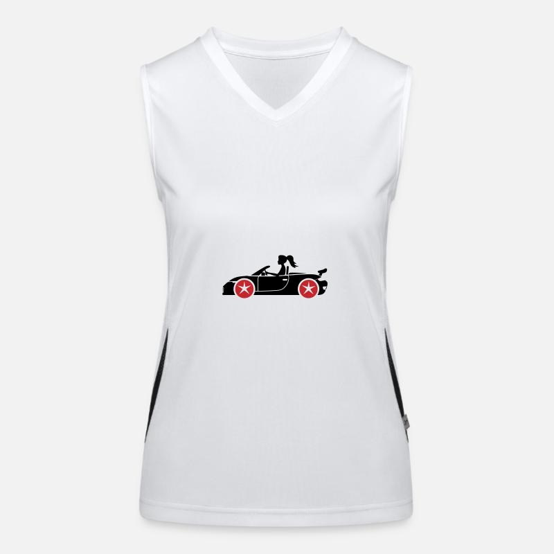 Frau Auto Cabrio Funktionelles Kontrast-Tank Top für Frauen