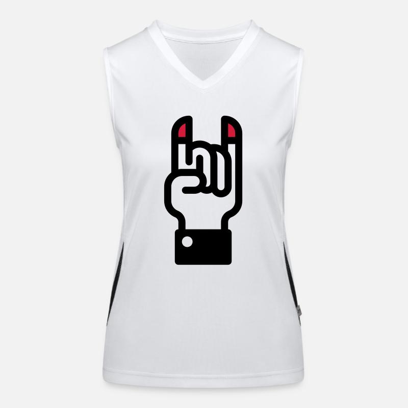 Teufelshörner Handzeichen / Devil's Horns Hand Funktionelles Kontrast-Tank Top für Frauen