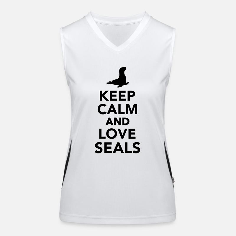 Keep calm and love Seals Débardeur respirant contrasté Femme