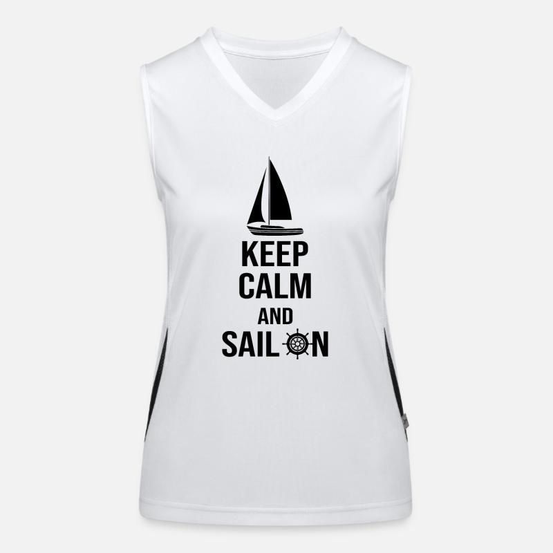 Keep calm and sail on Funktionelles Kontrast-Tank Top für Frauen