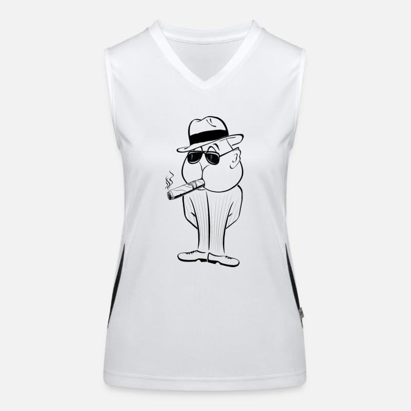 Mann mit Zigarre Funktionelles Kontrast-Tank Top für Frauen