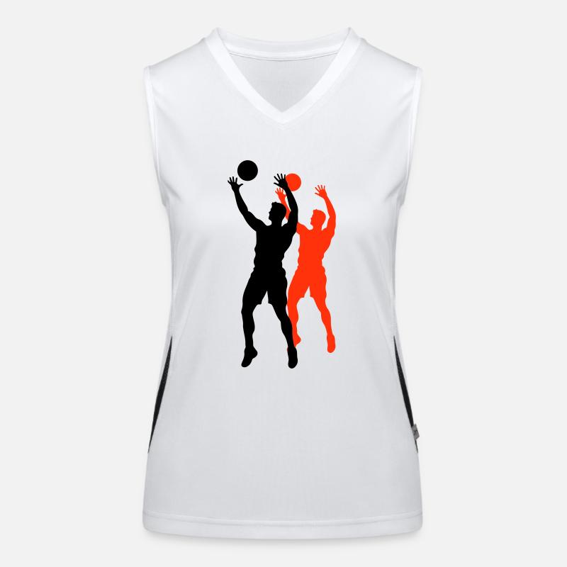 Volleyball Player Silhouette Women's Functional Contrast Tank Top