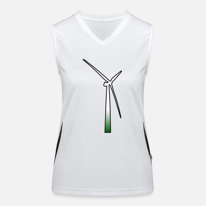 windmill windmill wind turbine windrad11 - Women's Functional Contrast Tank Top - white/black