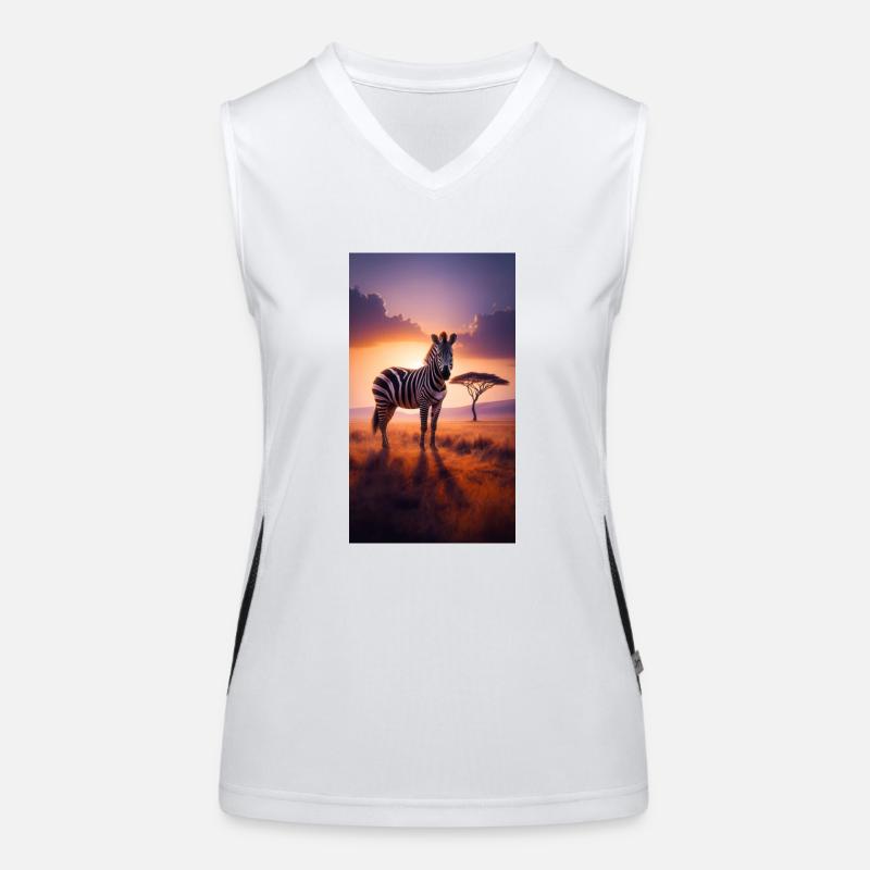 Zebra - Women's Functional Contrast Tank Top - white/black