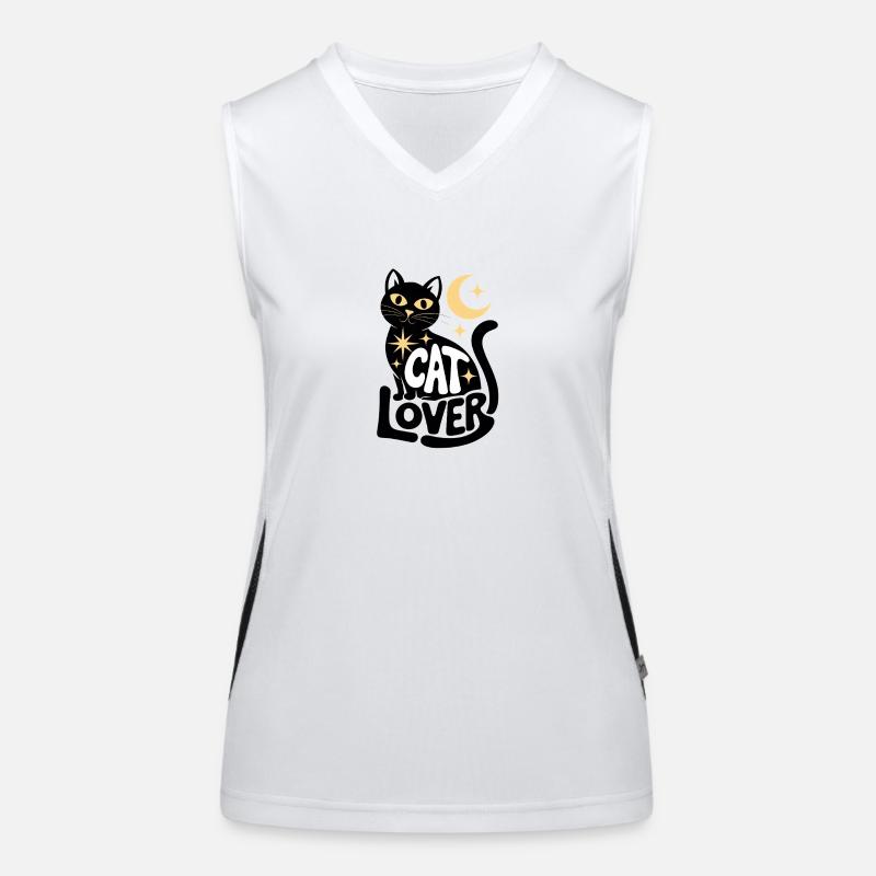 Cat Lover Moon Night Magic Women's Functional Contrast Tank Top