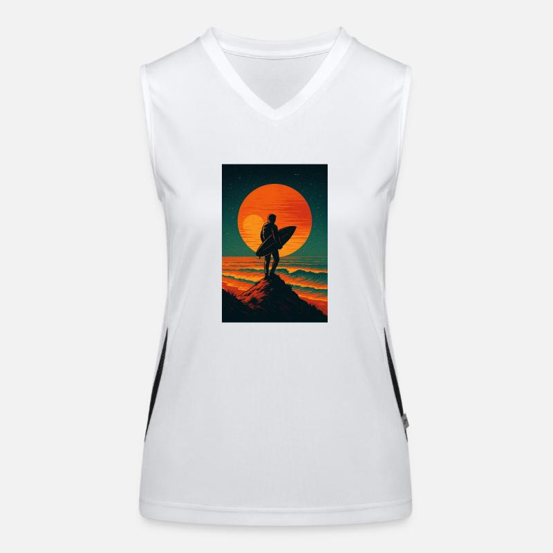 Sunset Seeker – Surf the Stars Funktionelles Kontrast-Tank Top für Frauen