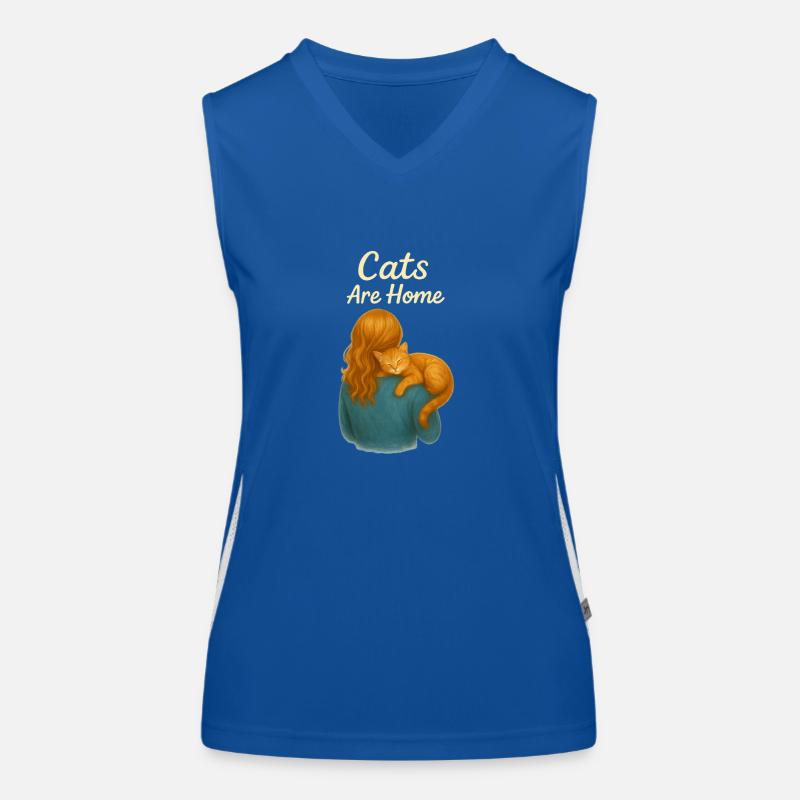 Cats Are Home – Security with a cat Women's Functional Contrast Tank Top