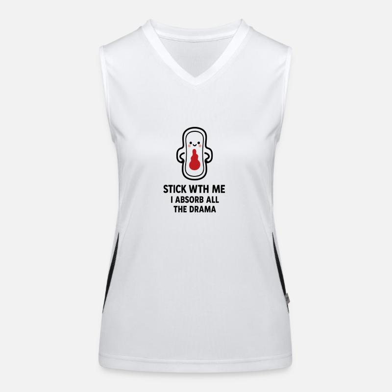 Stick With Me – Sanitary Pads Design Women's Functional Contrast Tank Top