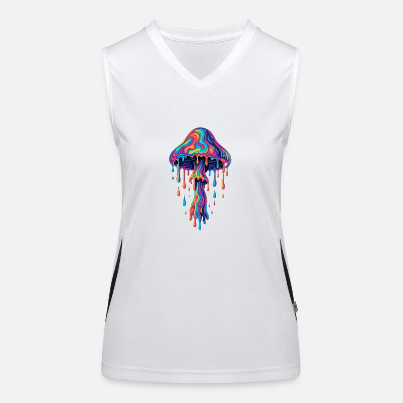 Psychedelischer Magic Mushroom – Tropfender LSD-St Funktionelles Kontrast-Tank Top für Frauen