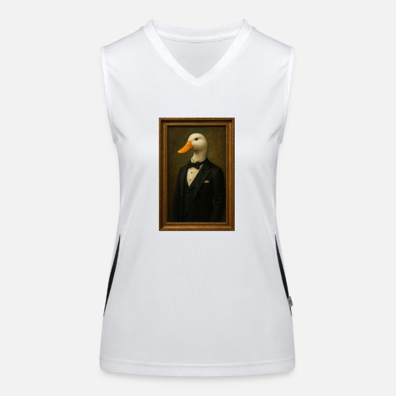 Bild von Ente in Smoking Funktionelles Kontrast-Tank Top für Frauen