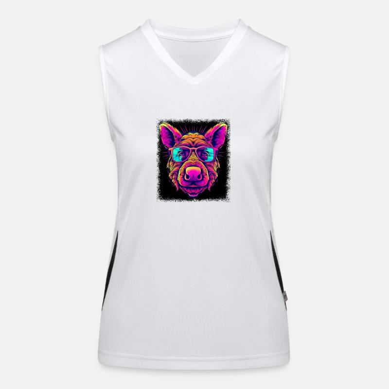 Tshirt Bacon Happy Awesome Birthday Cadeau Idée Débardeur respirant contrasté Femme