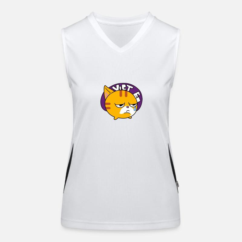 What's wrong with this cat? - Women's Functional Contrast Tank Top - white/black