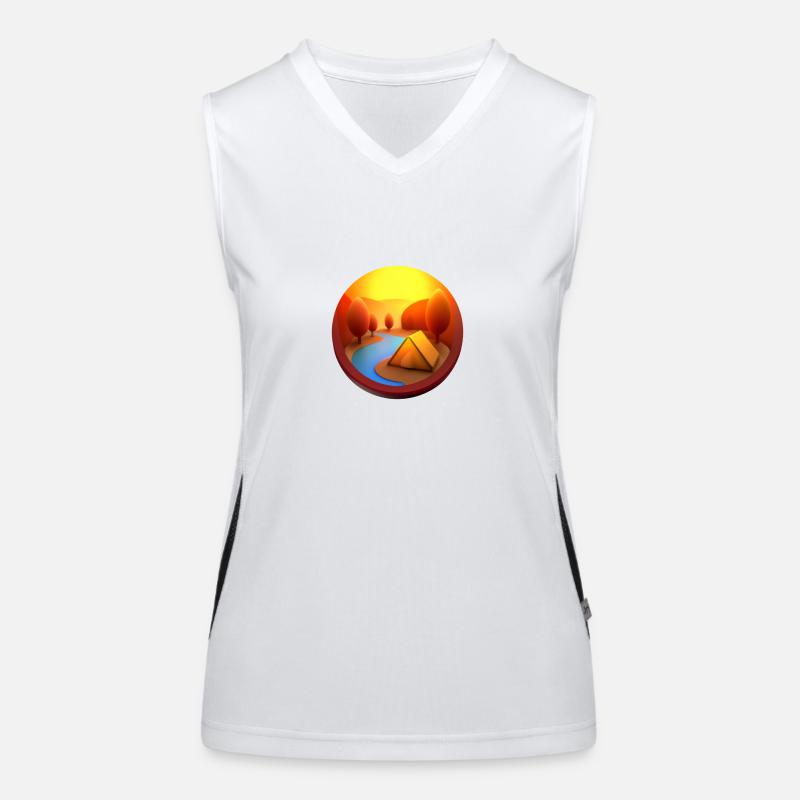Camping Sunset Funktionelles Kontrast-Tank Top für Frauen