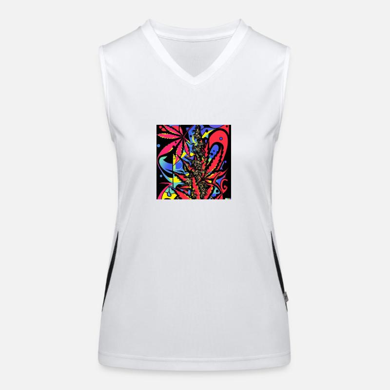 Psychedelic Cannabis II Funktionelles Kontrast-Tank Top für Frauen