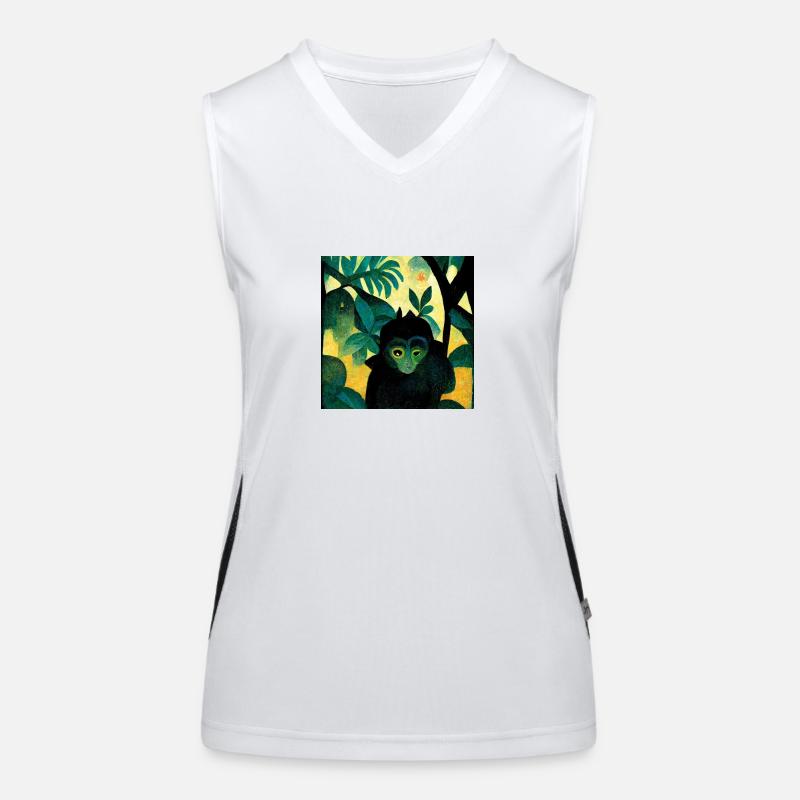 kleiner affe im dschungel Funktionelles Kontrast-Tank Top für Frauen