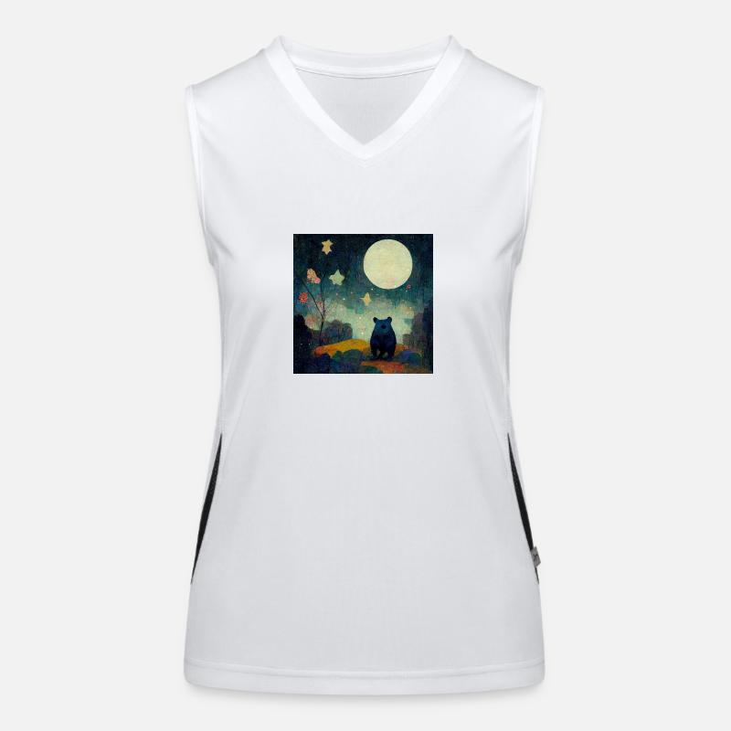Bear in the moonlight Women's Functional Contrast Tank Top