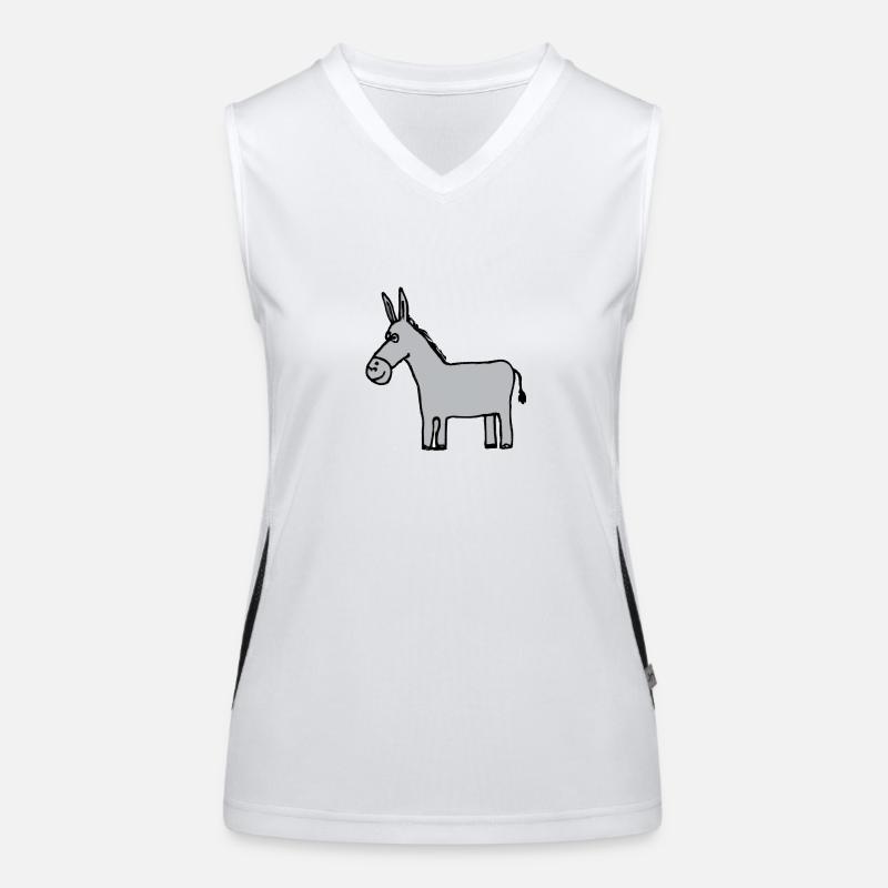 Esel Illustration Funktionelles Kontrast-Tank Top für Frauen