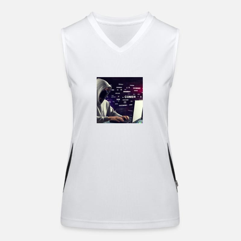 cyber attack Funktionelles Kontrast-Tank Top für Frauen