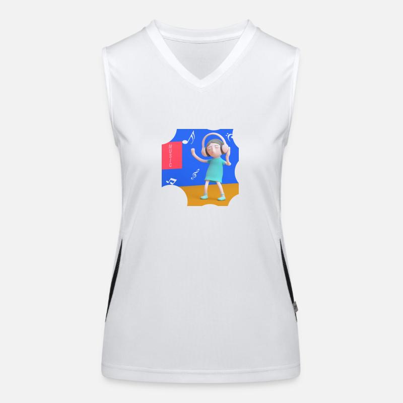 GRAPPIGE MUZIEK ILLUSTRATIE 14 Functionele contrasterende tanktop voor vrouwen