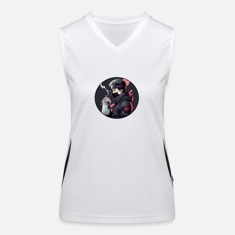 Ninja mit Wasserflasche Funktionelles Kontrast-Tank Top für Frauen