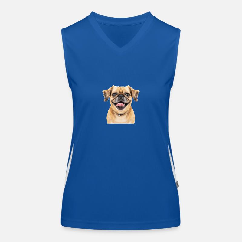 Glücklicher lachender Hund Funktionelles Kontrast-Tank Top für Frauen