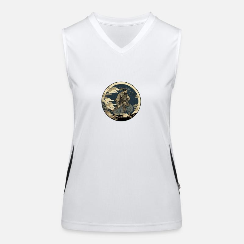 Nr. 11 : Japanischer Kunst-Samurai-Kämpfer Ukiyo_e Stil Funktionelles Kontrast-Tank Top für Frauen