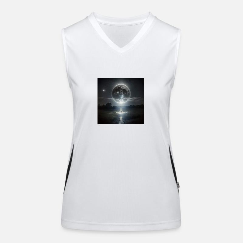 Alone with the moon Funktionelles Kontrast-Tank Top für Frauen