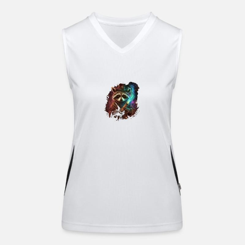 Fantasy-Zauberer Waschbär Funktionelles Kontrast-Tank Top für Frauen