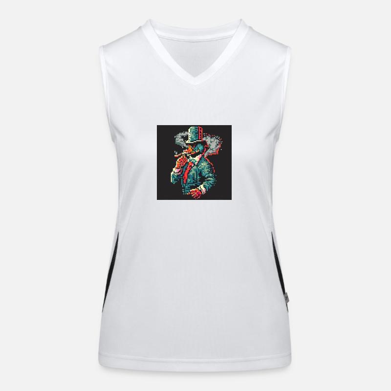 Rauchende Ente [Pixelkunst] Funktionelles Kontrast-Tank Top für Frauen