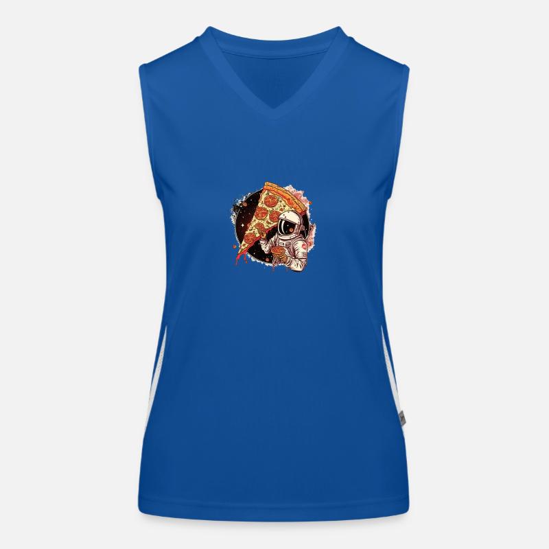 Pizzastronaut Funktionelles Kontrast-Tank Top für Frauen