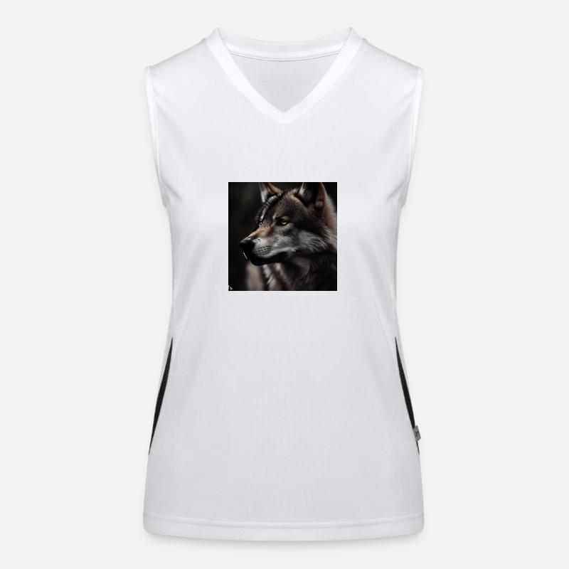 Wolf Funktionelles Kontrast-Tank Top für Frauen