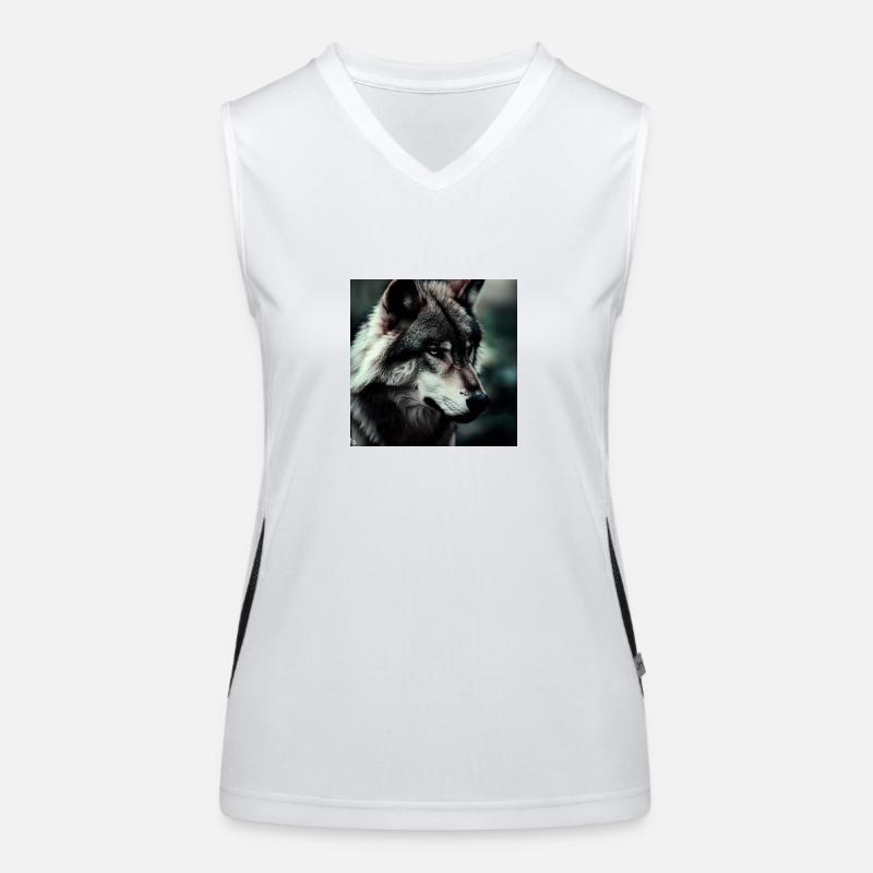 Wolf Funktionelles Kontrast-Tank Top für Frauen