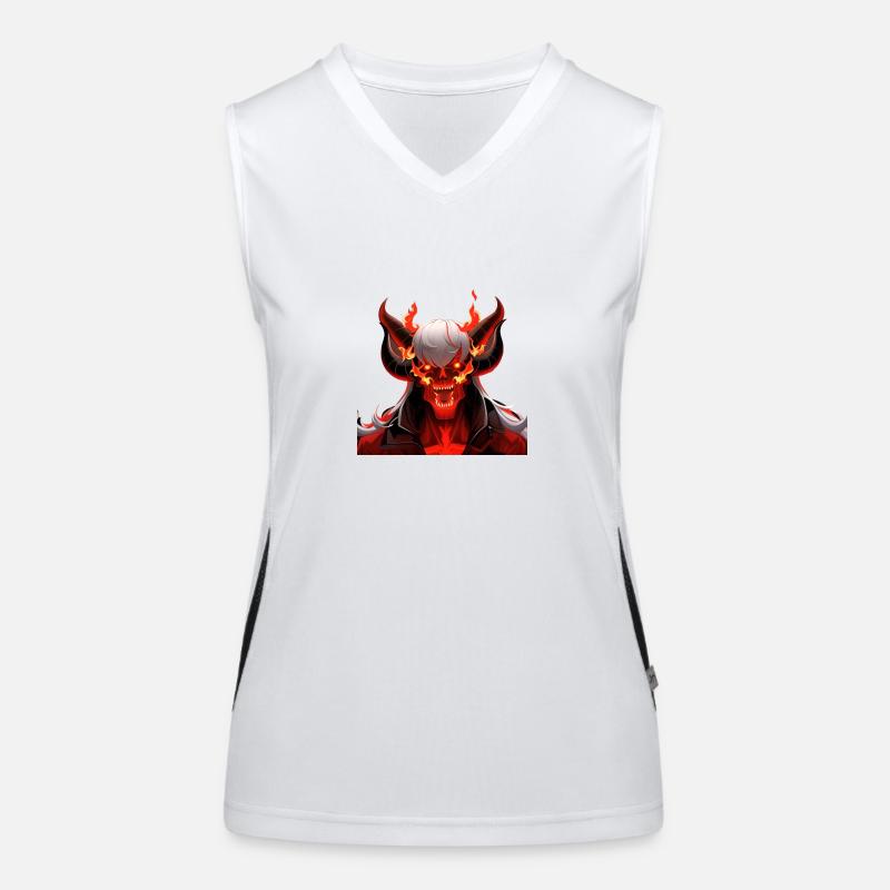 The 4-horned fire and summer devil Women's Functional Contrast Tank Top