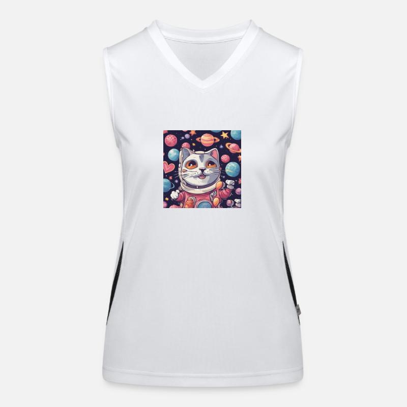 Chat dans l’espace Vol.3 Débardeur respirant contrasté Femme