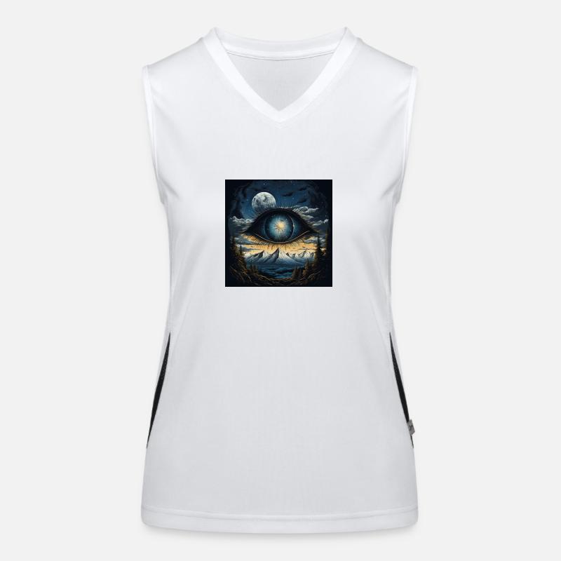 Eye moon mountains Funktionelles Kontrast-Tank Top für Frauen