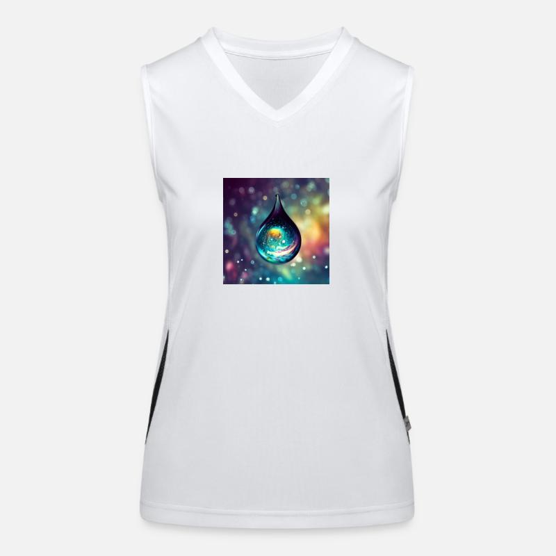 Universe in a Drop Funktionelles Kontrast-Tank Top für Frauen