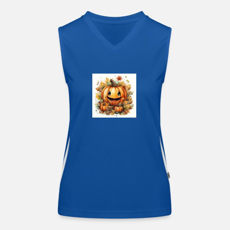 Fröhlicher Halloween Kürbis Funktionelles Kontrast-Tank Top für Frauen