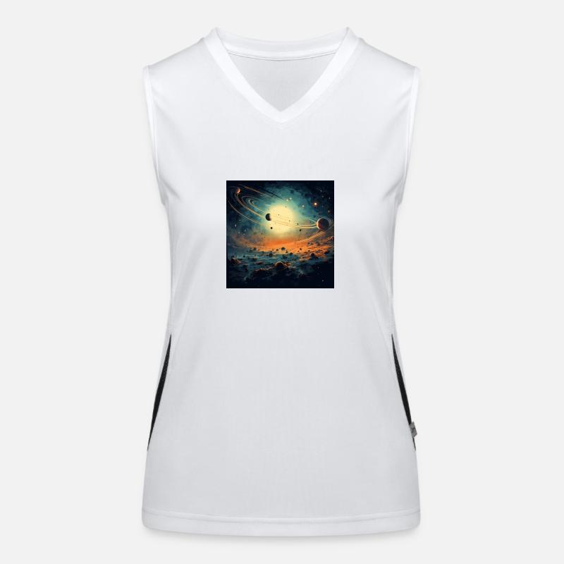 Sonnensystem, Multiverse, Universe Funktionelles Kontrast-Tank Top für Frauen
