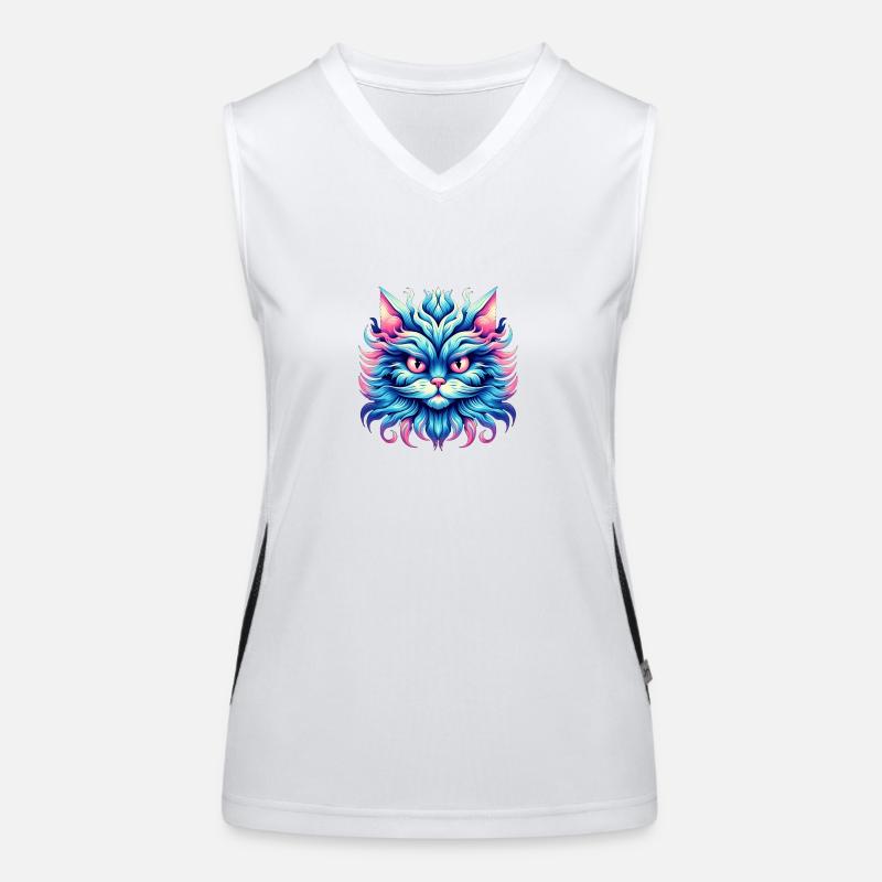Psychedelic Cat Perso Women's Functional Contrast Tank Top