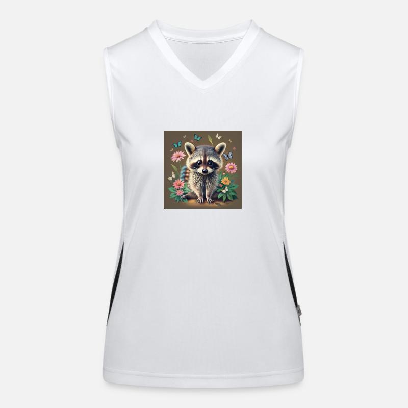 Fuchs mit Blumen Funktionelles Kontrast-Tank Top für Frauen